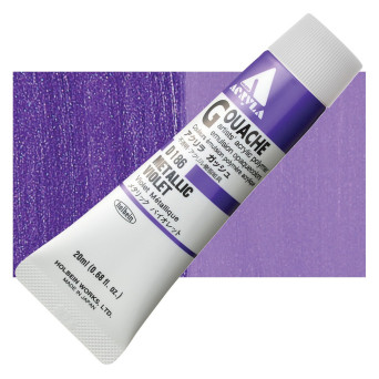 Farba gwasz Acryla Gouache - Holbein - Metallic Violet, 20 ml