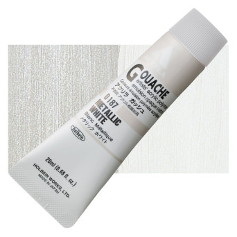 Farba gwasz Acryla Gouache - Holbein - Metallic White, 20 ml