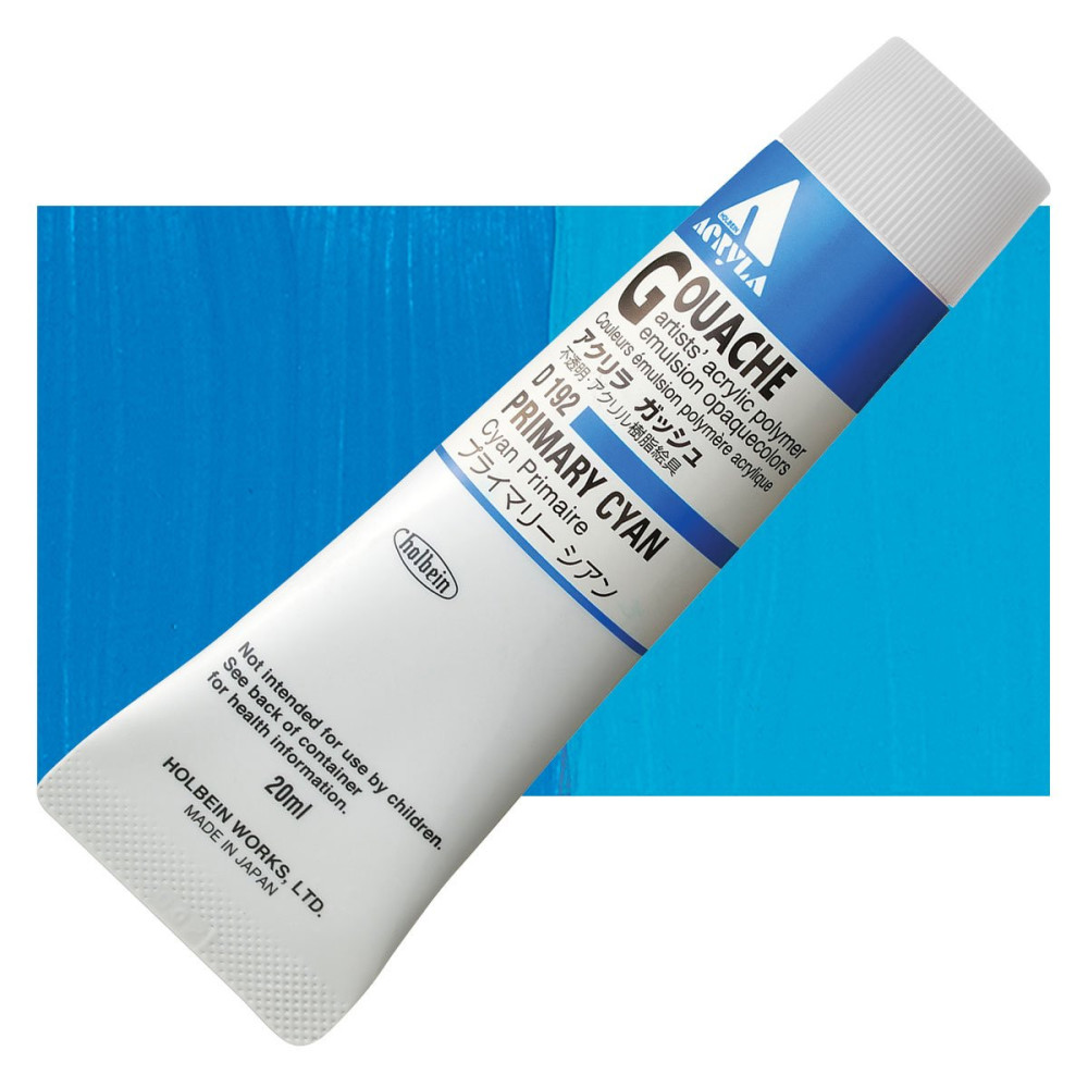 Farba gwasz Acryla Gouache - Holbein - Primary Cyan, 20 ml