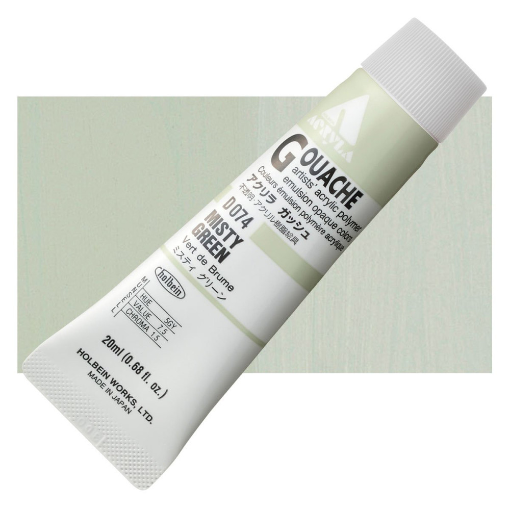 Acryla Gouache paint - Holbein - Misty Green, 20 ml