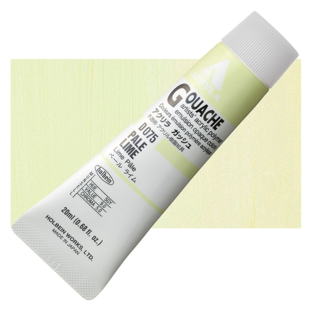 Farba gwasz Acryla Gouache - Holbein - Pale Lime, 20 ml