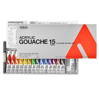 Set of School Acryla Gouache paints - Holbein - 15 colors