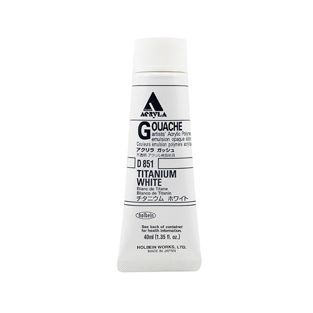 Acryla Gouache paint - Holbein - Titanium White, 40 ml