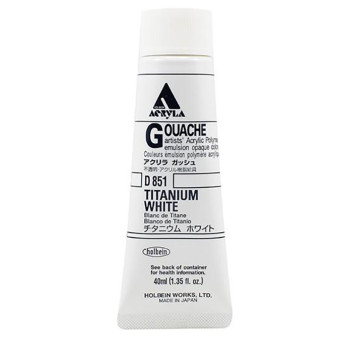 Farba gwasz Acryla Gouache - Holbein - Titanium White, 40 ml