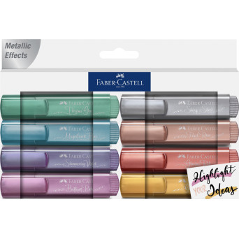 Zestaw zakreślaczy metalicznych - Faber-Castell - 8 kolorów