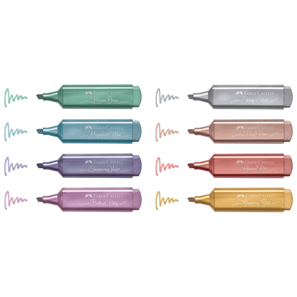 Zestaw zakreślaczy metalicznych - Faber-Castell - 8 kolorów