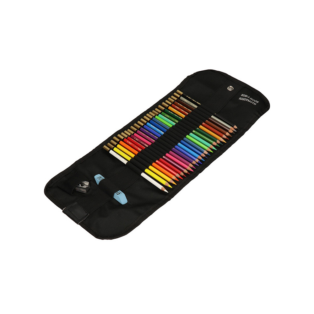 Zestaw kredek Polycolor w zwijanym etui - Koh-I-Noor - 24 kolory