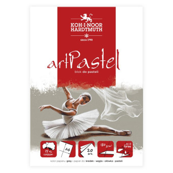 Blok do pasteli Art Pastel - Koh-I-Noor - Grey, A4, 180 g, 20 ark.