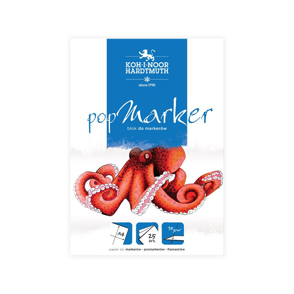 Pop Marker paper pad - Koh-I-Noor - A4, 70 g, 25 sheets