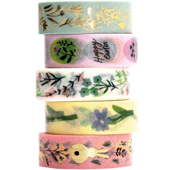 Zestaw taśm washi Bunny Hop - Paper Poetry - 1,5 cm x 10 m, 5 szt.