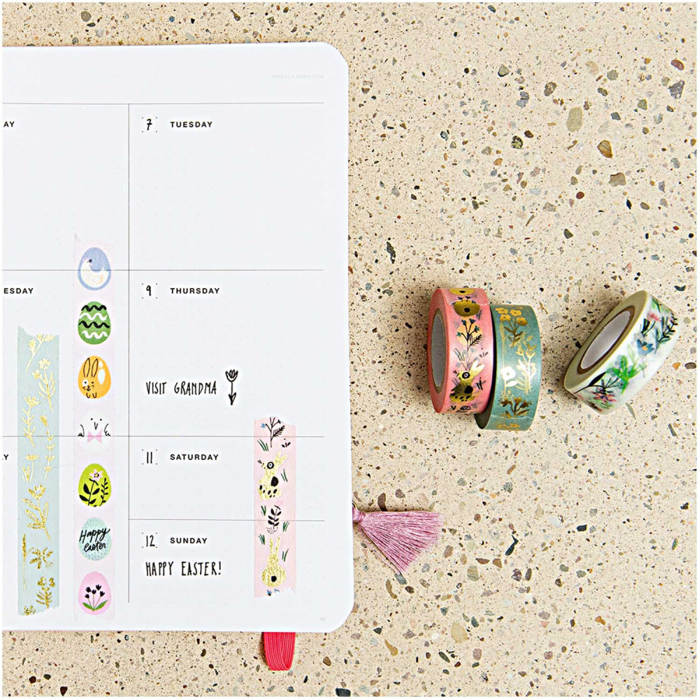 Set of washi tapes Bunny Hop - Paper Poetry - 1,5 x 10 m, 5 pcs