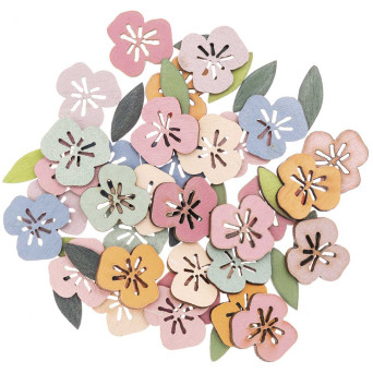 Wooden flowers - Rico Design - 48 pcs