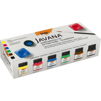 Set of light Javana fabric paints - Kreul - Basic, 6 colors x 20 ml