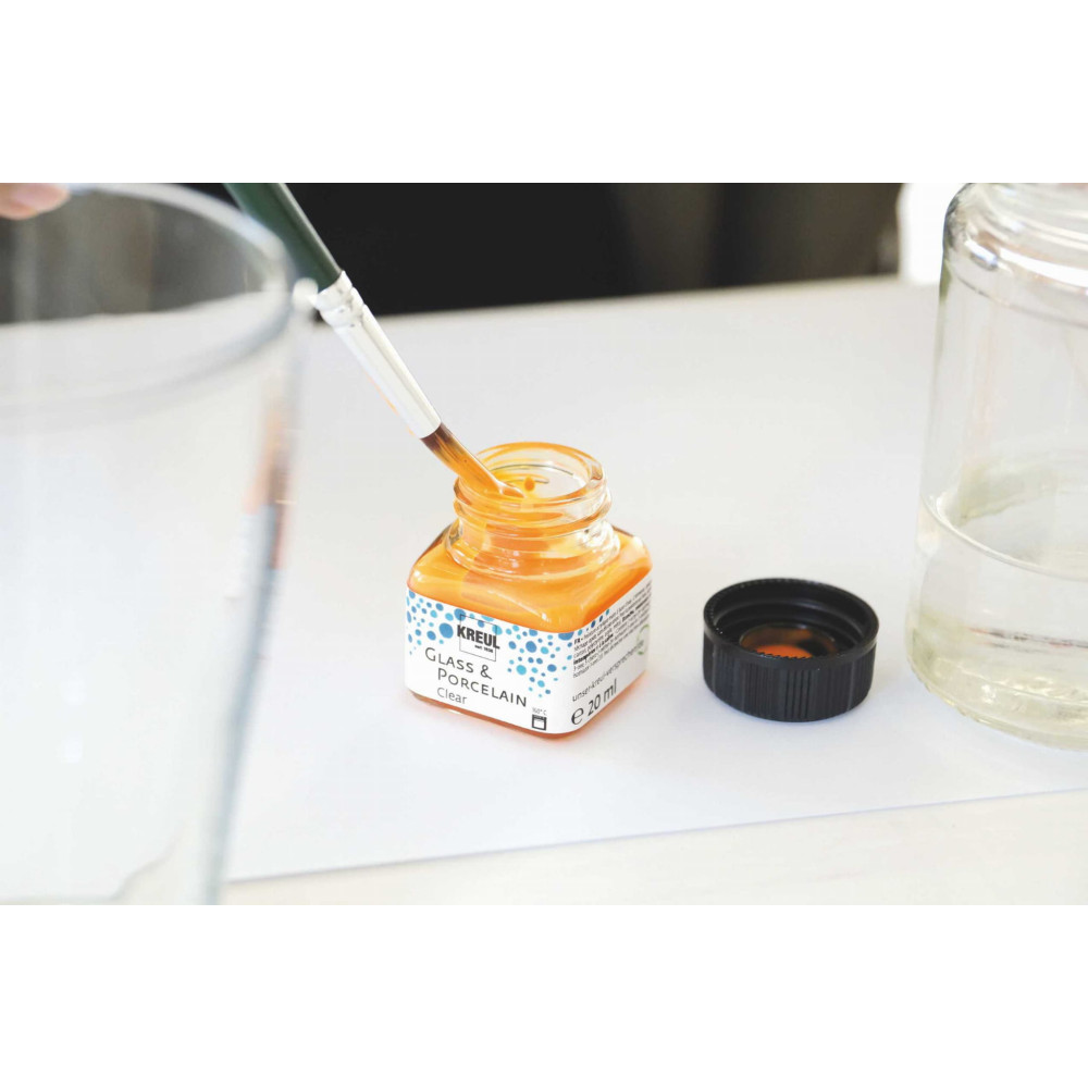 Set of Glass & Porcelain paints - Kreul - Clear, 6 colors x 20 ml