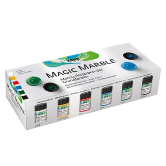 Set of Magic Marble paints - Kreul - Basic, 6 x 20 ml