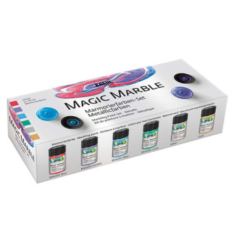 Set of Magic Marble paints - Kreul - Metallic, 6 x 20 ml