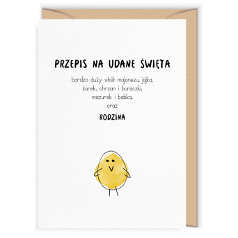 Greeting card - Cudowianki - Przepis na święta, 12 x 17 cm