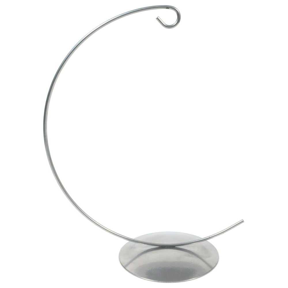 Ornament metal display stand -  silver, 14 cm x 58 mm