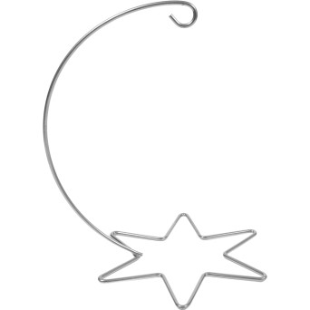 Stojak, wieszak metalowy na bombkę - srebrny, 20 cm