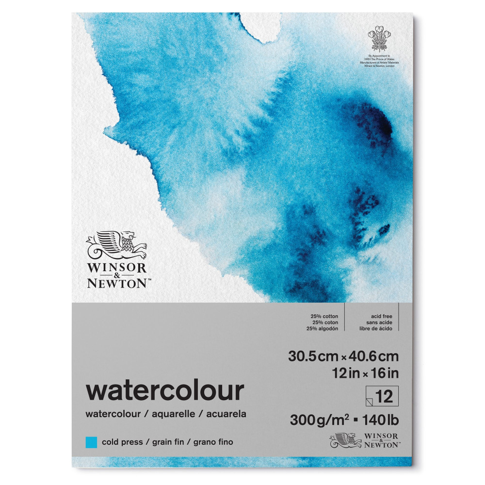 Blok do akwareli - Winsor & Newton - cold press, 31 x 41 cm, 300g, 12 ark.