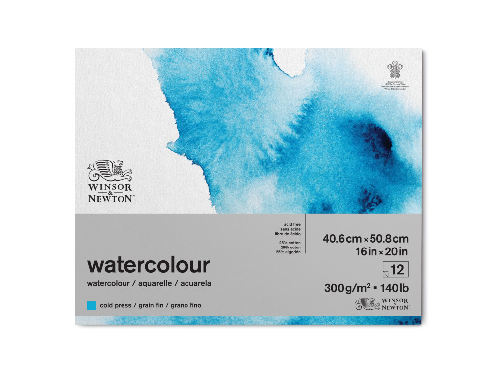 Blok do akwareli - Winsor & Newton - cold press, 41 x 51 cm, 300g, 12 ark.