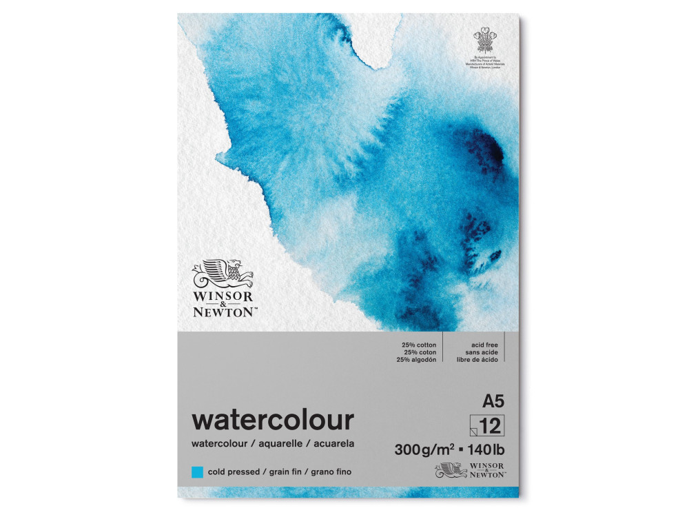 Blok do akwareli - Winsor & Newton - cold press, A5, 300g, 12 ark.