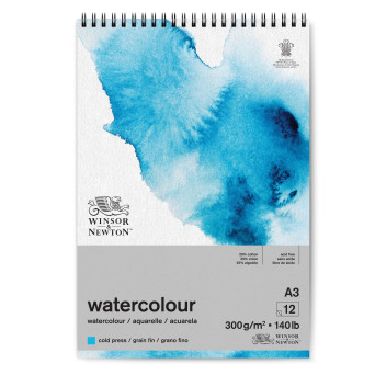Blok do akwareli ze spiralą - Winsor & Newton - cold press, A3, 300g, 12 ark.