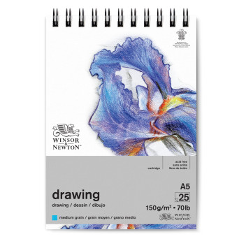 Drawing spiral paper pad - Winsor & Newton - medium, A5, 150g, 25 sheets
