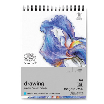 Blok rysunkowy ze spiralą Drawing Pad - Winsor & Newton - medium, A4, 150g, 25 ark.