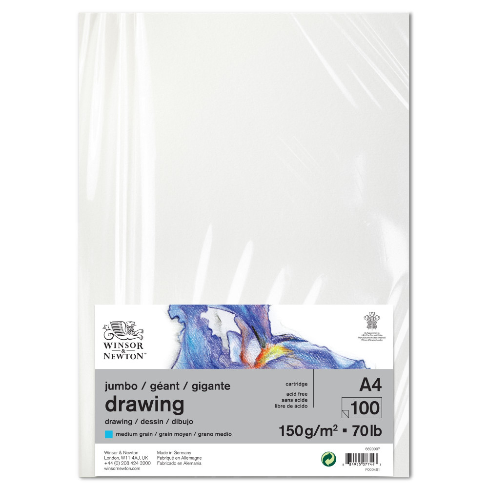 Drawing Jumbo paper - Winsor & Newton - medium, A4, 150g, 100 sheets