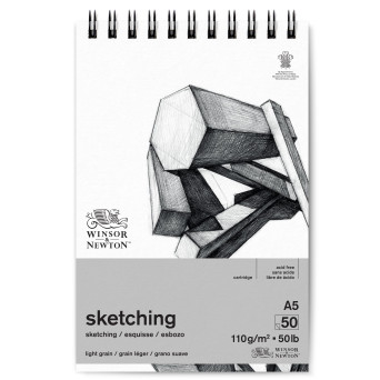 Szkicownik ze spiralą Sketching - Winsor & Newton - light, A5, 110g, 50 ark.