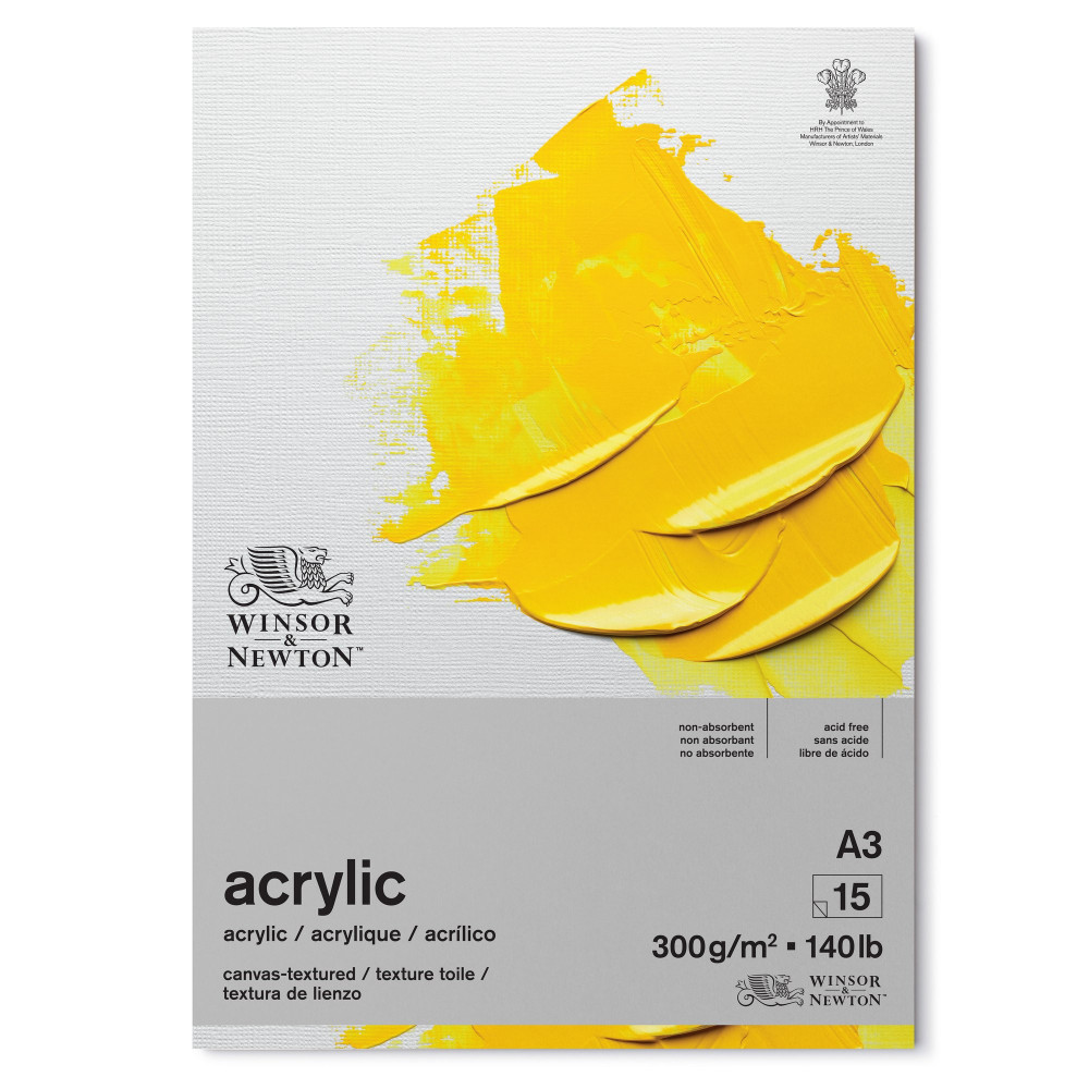 Acrylic paper pad - Winsor & Newton - canvas, A3, 300g, 15 sheets