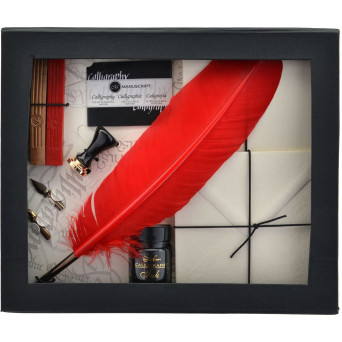 Zestaw do kaligrafii i lakowania z gęsim piórem - Manuscript - Quill Correspondence