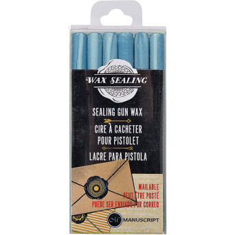 Set of sealing gun wax - Manuscript - powder blue, 6 pcs