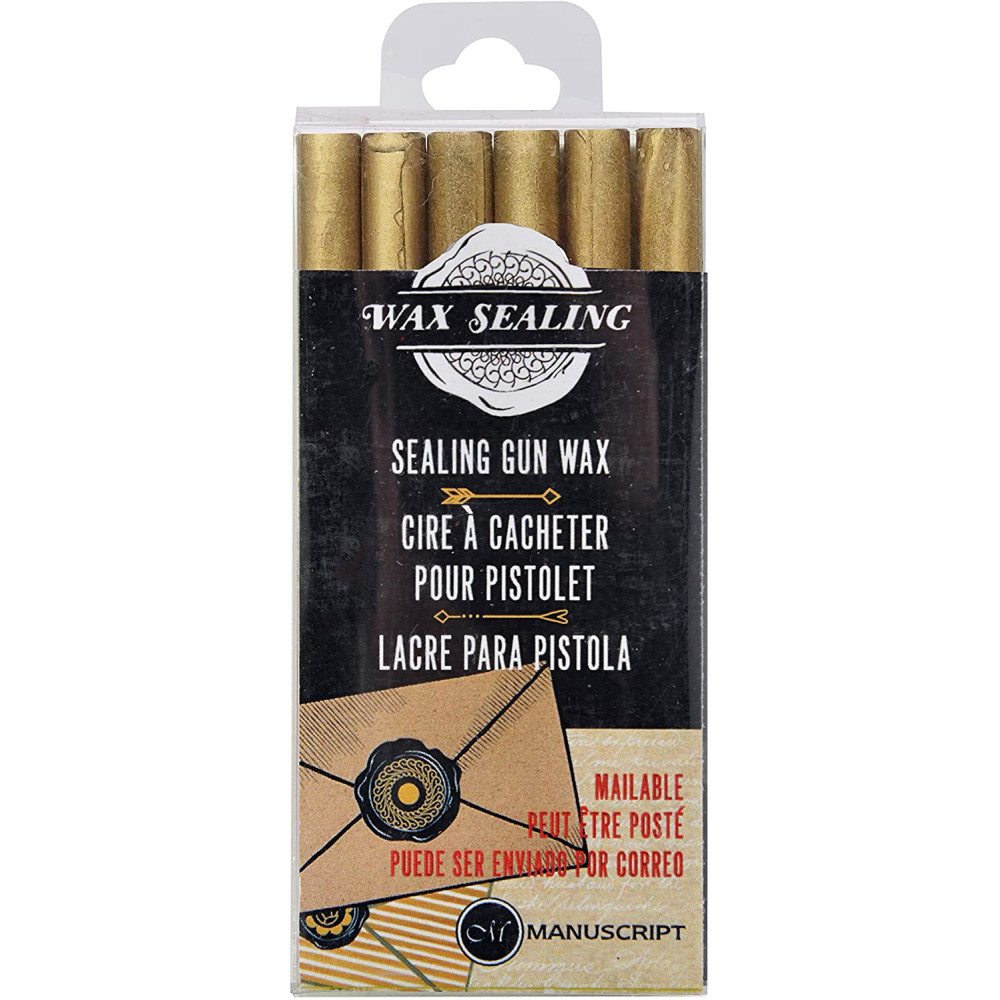 Set of sealing gun wax - Manuscript - gold, 6 pcs