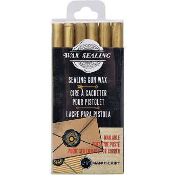 Set of sealing gun wax - Manuscript - gold, 6 pcs