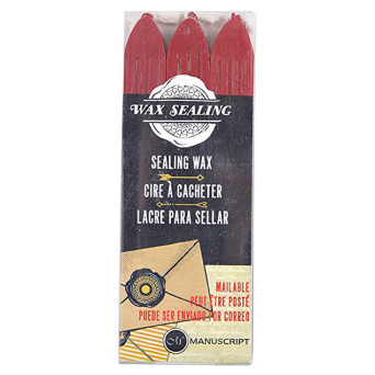 Set of sealing wax - Manuscript - red, 3 pcs