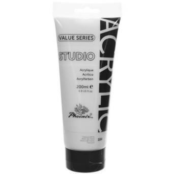 Acrylic paint Studio Acrylic - Phoenix - Titanium White 104, 200 ml