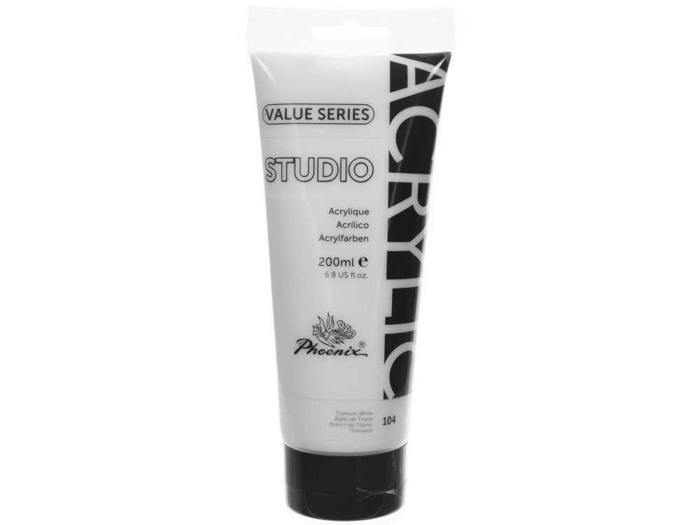 Acrylic paint Studio Acrylic - Phoenix - Titanium White 104, 200 ml