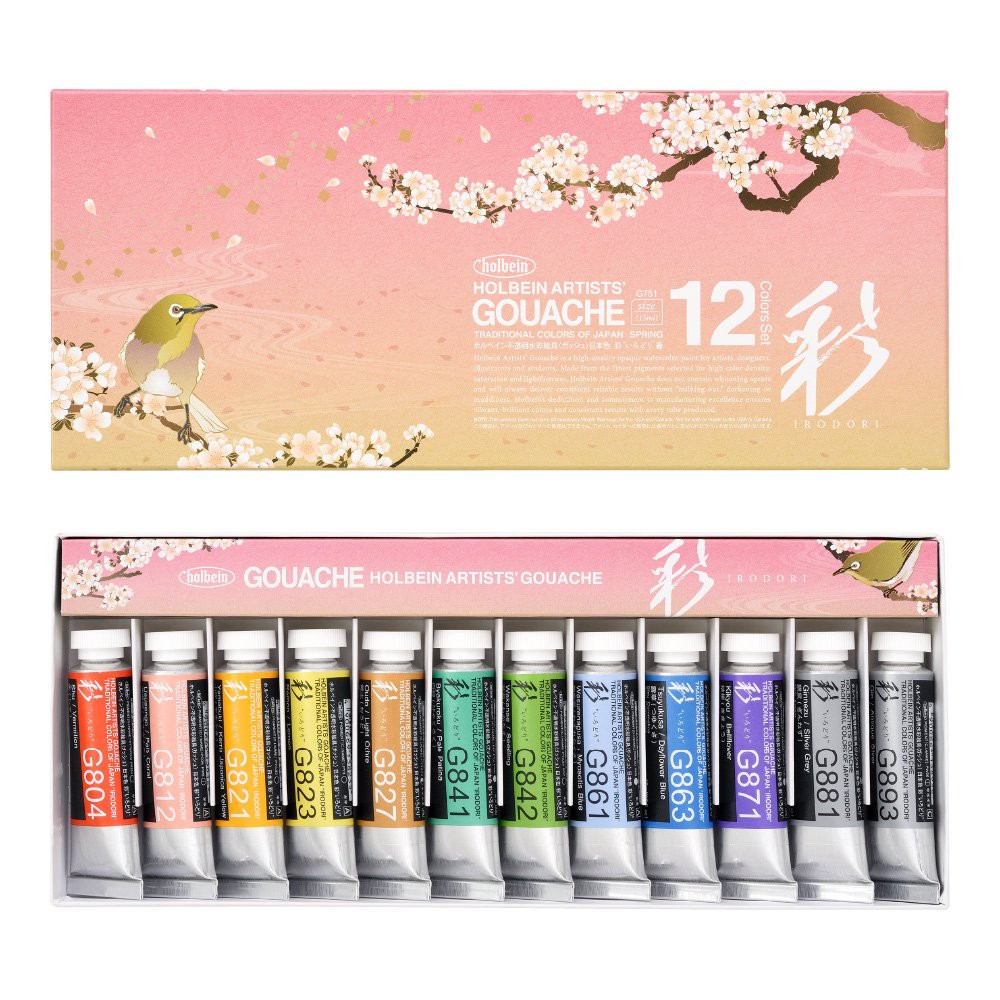 Zestaw gwaszy Artists’ Gouache Irodori - Holbein - Spring, 12 szt.