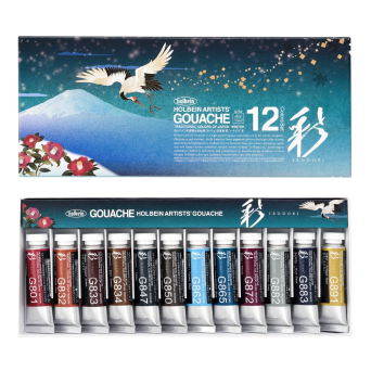 Artists' Gouache paints set - Holbein - Irodori series, Winter, 12 pcs.