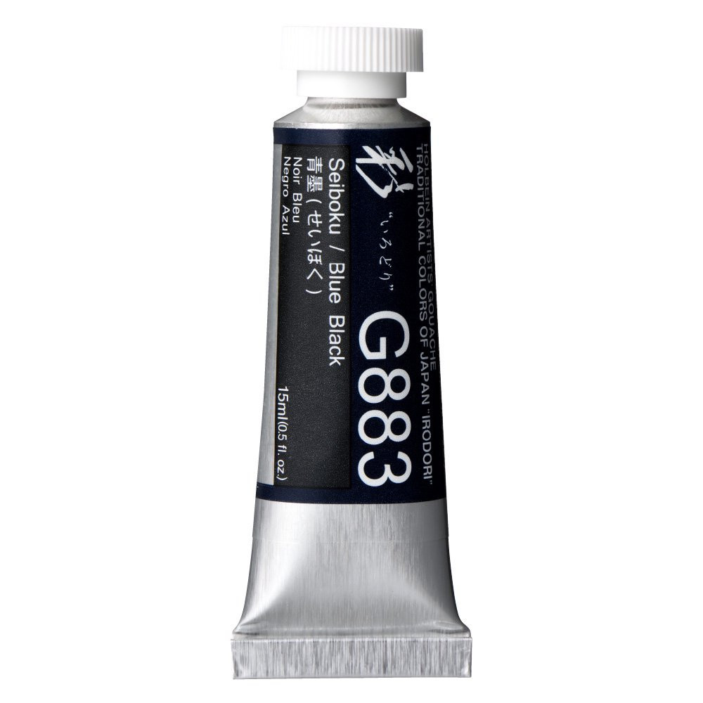 Artists’ Gouache - Holbein - Irodori series, Blue Black, 15 ml