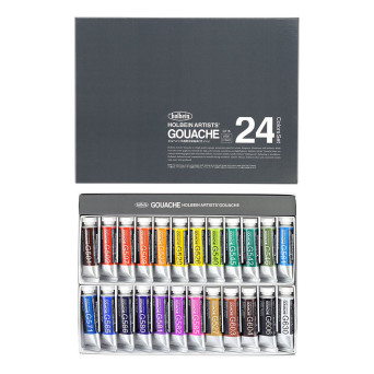 Artists' Gouache paints set - Holbein - 24 colors x 15 ml