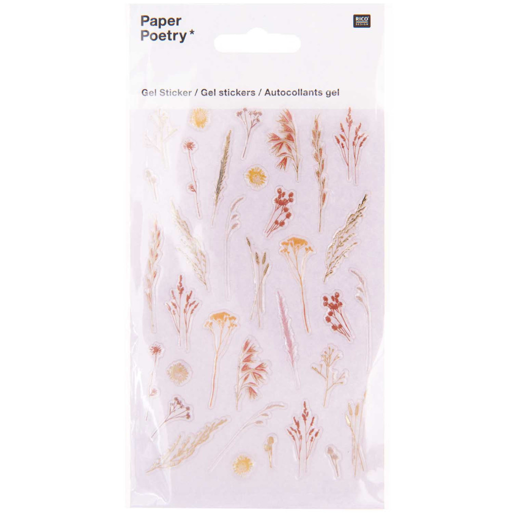 Naklejki żelowe Transformation - Paper Poetry - Grasses, 34 szt.