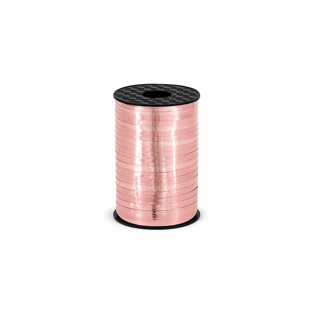 Plastic ribbon - rose gold, 5 mm x 225 m