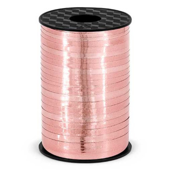 Plastic ribbon - rose gold, 5 mm x 225 m