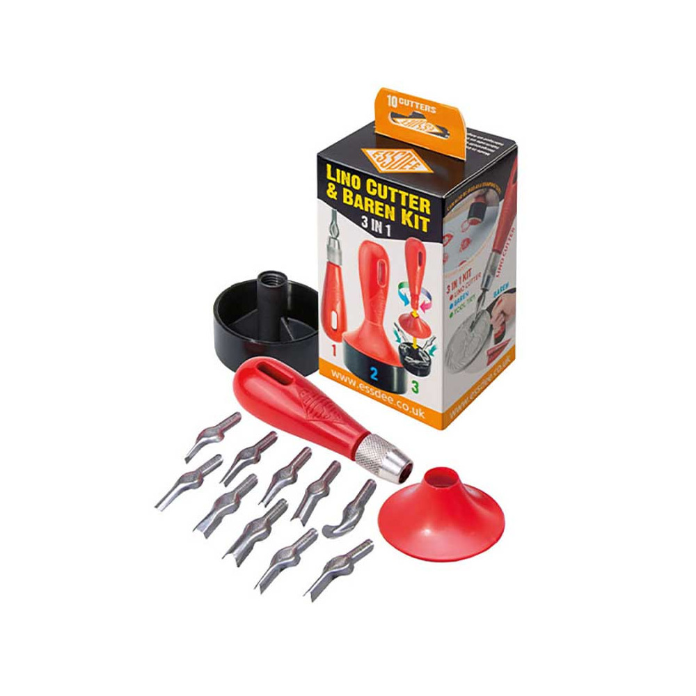Zestaw do linorytu Lino Cutter & Baren Kit - Essdee - 12 szt.