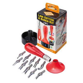 Zestaw do linorytu Lino Cutter & Baren Kit - Essdee - 12 szt.