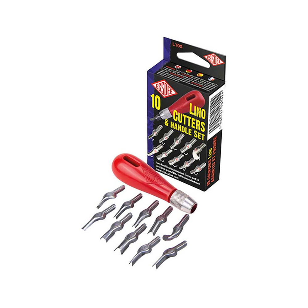 Zestaw dłutek do linorytu Lino Cutters & Handle Kit - Essdee - 11 szt.