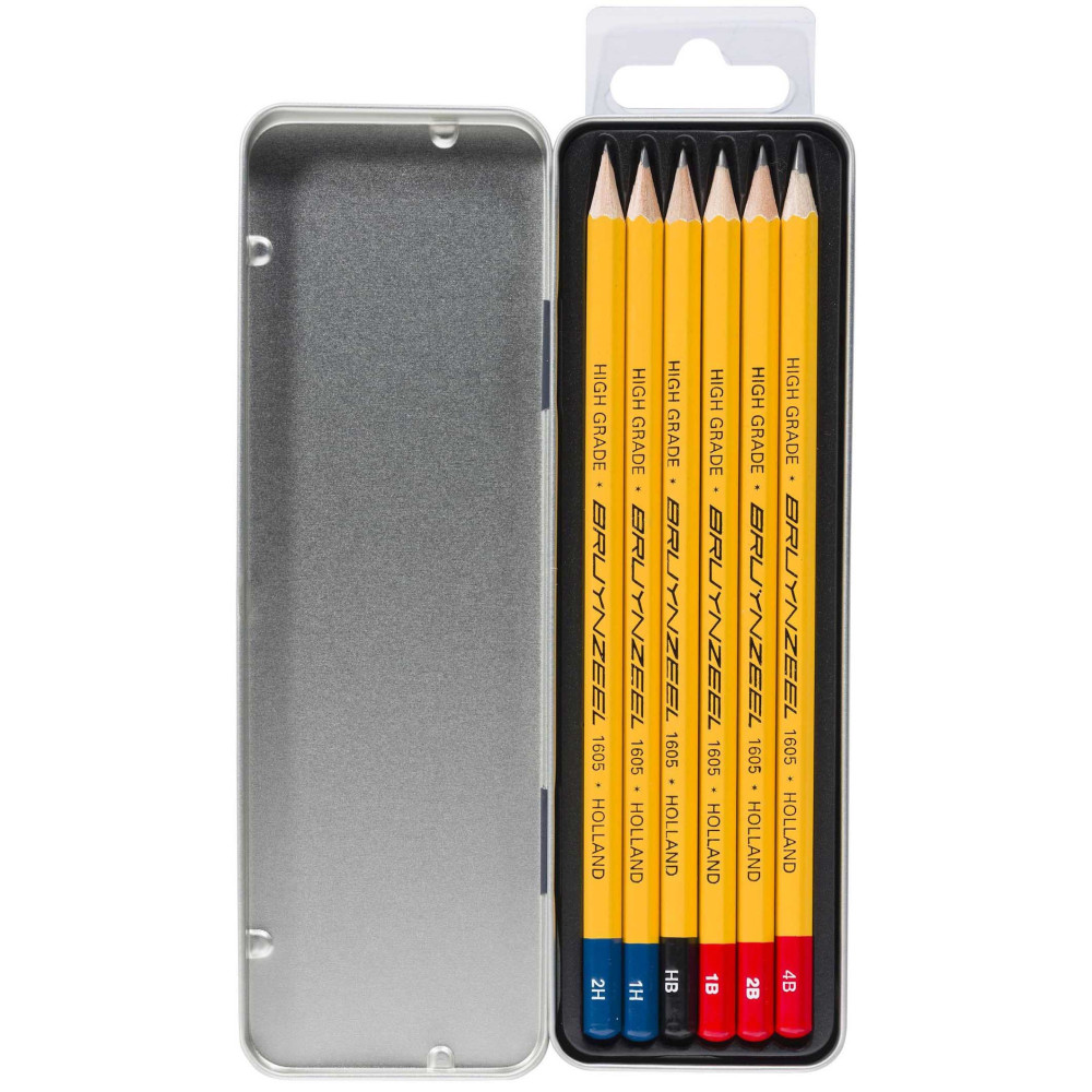 Set of graphite pencils - Bruynzeel - 2H-4B, 6 pcs